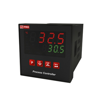 RS PRO Panel Mount PID Temperature Controller, 72 x 72mm, 3 Output Relay, SSR, 100 → 240 V ac Supply Voltage
