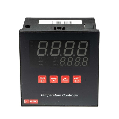 RS PRO Panel Mount PID Temperature Controller, 96 x 96mm, 3 Output SSR, 230 V ac Supply Voltage ON/OFF, PID Controller