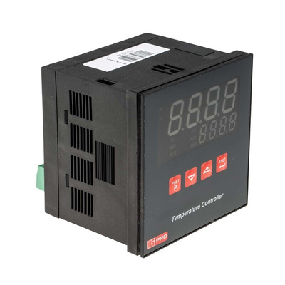 RS PRO Panel Mount PID Temperature Controller, 96 x 96mm, 3 Output SSR, 230 V ac Supply Voltage ON/OFF, PID Controller
