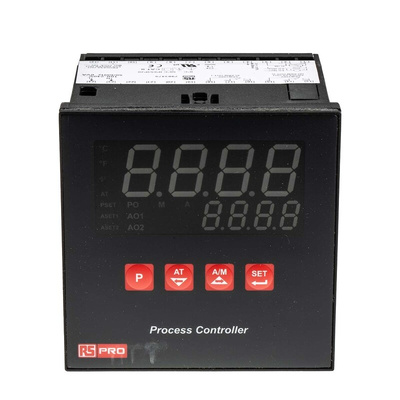 RS PRO Panel Mount PID Temperature Controller, 96 x 96mm, 3 Output Relay, SSR, 100 → 240 V ac Supply Voltage