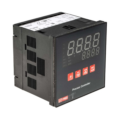 RS PRO Panel Mount PID Temperature Controller, 96 x 96mm, 3 Output Relay, SSR, 100 → 240 V ac Supply Voltage