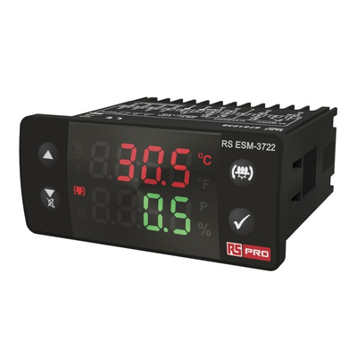 RS PRO Panel Mount PID Temperature Controller, 76 x 34.5mm 1 Input, 4 Output Relay, 230 V ac Supply Voltage ON/OFF, PID