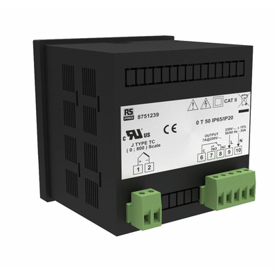 RS PRO 1/8 DIN On/Off Temperature Controller, 72 x 72mm 1 Input, 1 Output Relay, 230 V ac Supply Voltage
