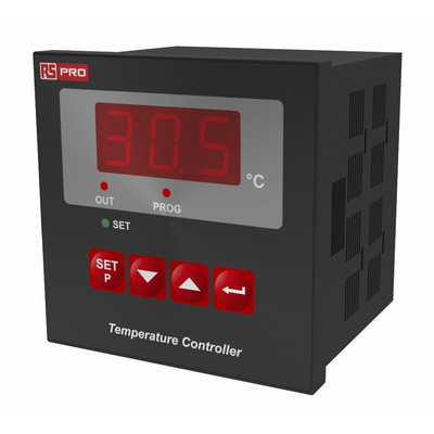 RS PRO 1/8 DIN On/Off Temperature Controller, 72 x 72mm 1 Input, 1 Output Relay, 230 V ac Supply Voltage