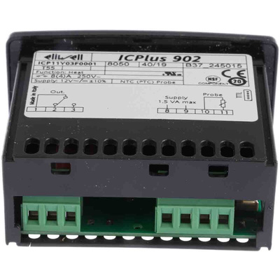 Eliwell ICPlus Panel Mount On/Off Temperature Controller, 74 x 32mm 1 Input, 1 Output Relay, 12 V Supply Voltage