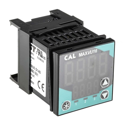 CAL MAXVU16 1/16 DIN PID Temperature Controller, 48 x 48mm 1 Input, 2 Output Relay, 110 → 240 V ac Supply Voltage