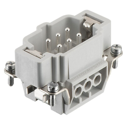 RS PRO Heavy Duty Power Connector Insert, 16A, Male, 6 Contacts