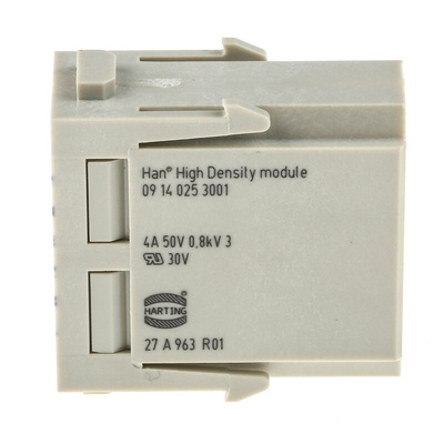 HARTING Heavy Duty Power Connector Module, 5A, Male, Han-Modular Series, 25 Contacts