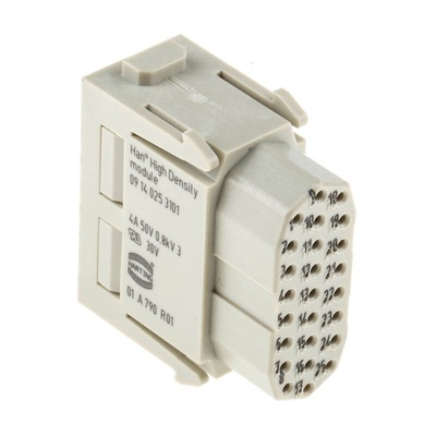 HARTING Heavy Duty Power Connector Module, 5A, Female, Han-Modular Series, 25 Contacts