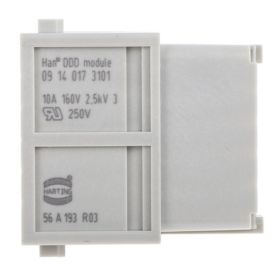 HARTING Heavy Duty Power Connector Module, 10A, Female, Han-Modular Series, 17 Contacts