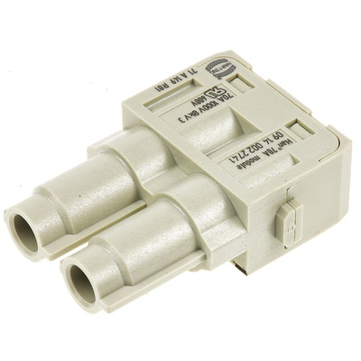 HARTING Heavy Duty Power Connector Module, 70A, Female, Han-Modular Series, 2 Contacts