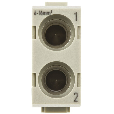 HARTING Heavy Duty Power Connector Module, 70A, Female, Han-Modular Series, 2 Contacts
