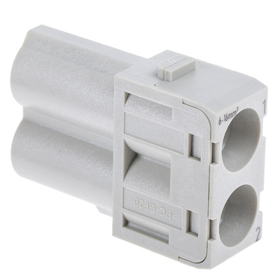 HARTING Heavy Duty Power Connector Module, 70A, Male, Han-Modular Series, 2 Contacts