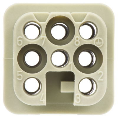 Han D Series Connector Insert, Female, 8 Way, 10A, 250 V