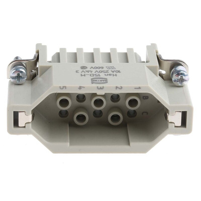 HARTING Heavy Duty Power Connector Insert, 10A, Male, Han D Series, 15 Contacts