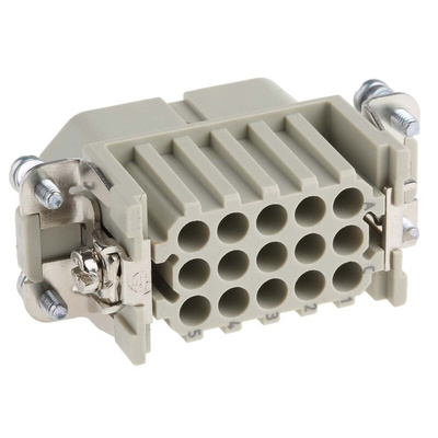 HARTING Heavy Duty Power Connector Insert, 10A, Female, Han D Series, 15 Contacts