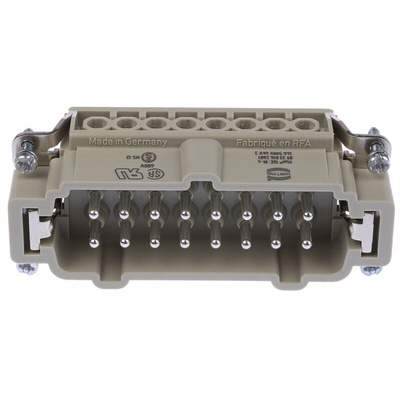 HARTING Heavy Duty Power Connector Insert, 16A, Male, Han E Series, 16 Contacts