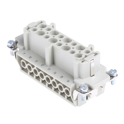HARTING Heavy Duty Power Connector Insert, 16A, Female, Han E Series, 16 Contacts