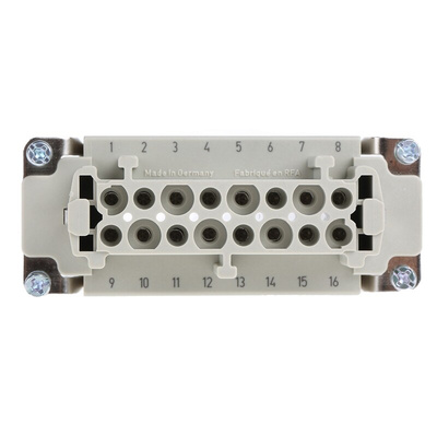 HARTING Heavy Duty Power Connector Insert, 16A, Female, Han E Series, 16 Contacts