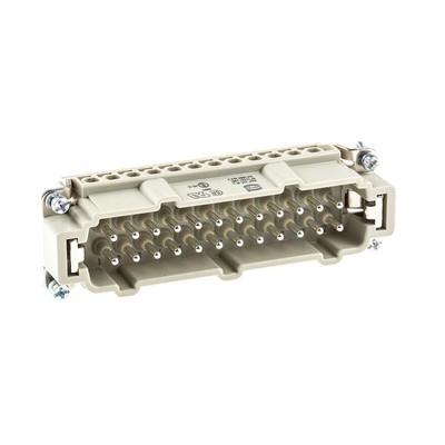 HARTING Heavy Duty Power Connector Insert, 16A, Male, Han E Series, 24 Contacts