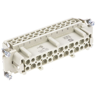 HARTING Heavy Duty Power Connector Insert, 16A, Female, Han E Series, 24 Contacts