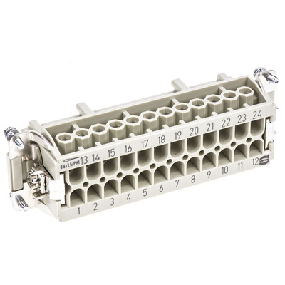 HARTING Heavy Duty Power Connector Insert, 16A, Female, Han E Series, 24 Contacts