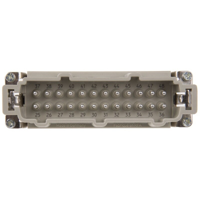 HARTING Heavy Duty Power Connector Insert, 16A, Male, Han E Series, 48 Contacts