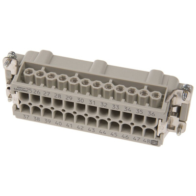 HARTING Heavy Duty Power Connector Insert, 16A, Male, Han E Series, 48 Contacts