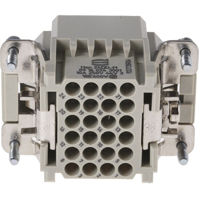 HARTING Heavy Duty Power Connector Module, 10A, Male, Han DD Series, 24 Contacts