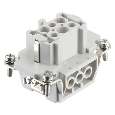 RS PRO Heavy Duty Power Connector Insert, 16A, Female, 6 Contacts