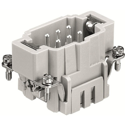 RS PRO Heavy Duty Power Connector Insert, 16A, Male, 6 Contacts