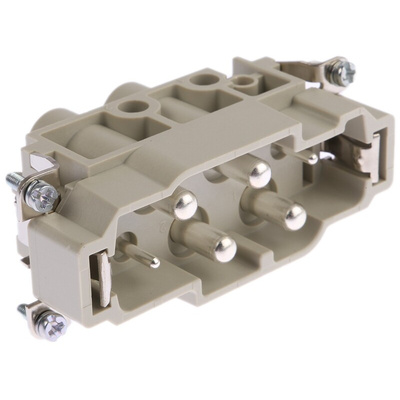 HARTING Heavy Duty Power Connector Insert, 16 A, 80 A, Male, Han K Series, 6 Contacts