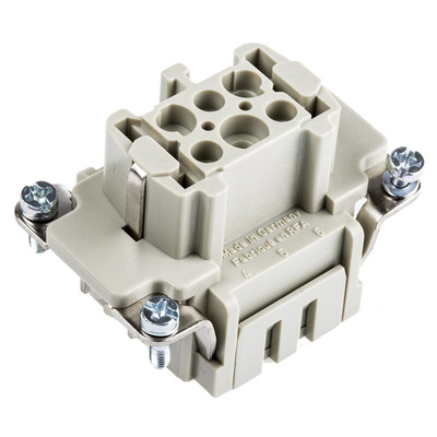 HARTING Heavy Duty Power Connector Insert, 10A, Female, Han ES Series, 6 Contacts