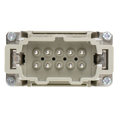HARTING Heavy Duty Power Connector Insert, 16A, Male, Han ES Series, 10 Contacts