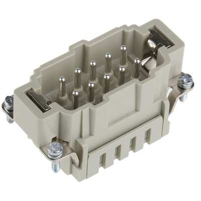 HARTING Heavy Duty Power Connector Insert, 16A, Male, Han ES Series, 10 Contacts