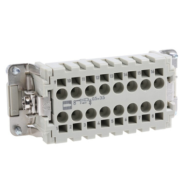 HARTING Heavy Duty Power Connector Insert, 16A, Female, Han ES Series, 16 Contacts