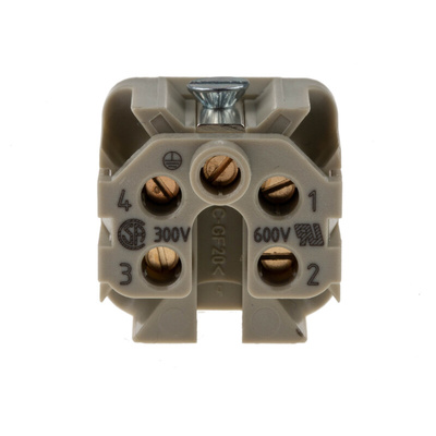 HARTING Heavy Duty Power Connector Insert, 10A, Female, Han A Series, 4 Contacts
