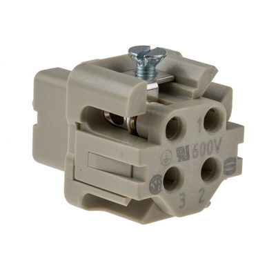 HARTING Heavy Duty Power Connector Insert, 10A, Female, Han A Series, 3 Contacts