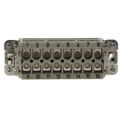 HARTING Heavy Duty Power Connector Insert, 16A, Male, Han A Series, 16 Contacts