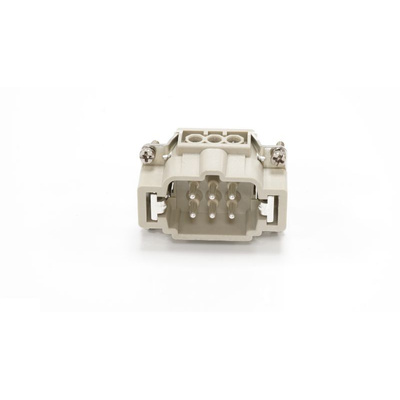 RS PRO Heavy Duty Power Connector Insert, 16A, Male, 6 Contacts