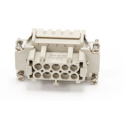 RS PRO Heavy Duty Power Connector Insert, 16A, Female, 10 Contacts