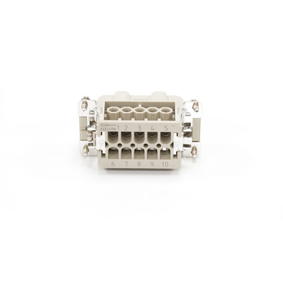 RS PRO Heavy Duty Power Connector Insert, 16A, Male, 10 Contacts
