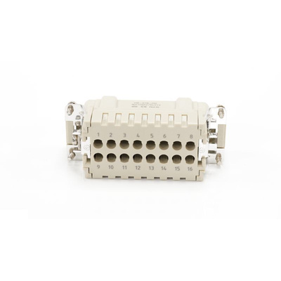RS PRO Heavy Duty Power Connector Insert, 16A, Male, 16 Contacts
