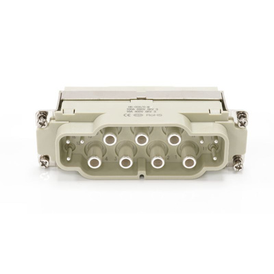 RS PRO Heavy Duty Power Connector Insert, 16 → 100A, Male, 6 → 6 Contacts