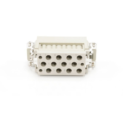 RS PRO Heavy Duty Power Connector Insert, 10 → 40A, Male, 12 → 2 Contacts