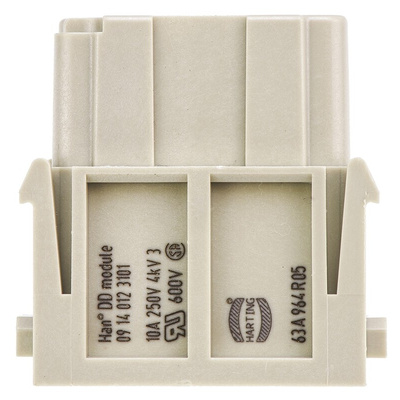 Han-Modular Series Female Module, 12 Way, 2 Row, Rated At 10A, 250 V, Han DD