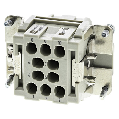 HARTING Heavy Duty Power Connector Insert, 16A, Female, Han EE Series, 10 Contacts