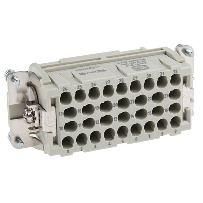 HARTING Heavy Duty Power Connector Insert, 16A, Female, Han EE Series, 32 Contacts