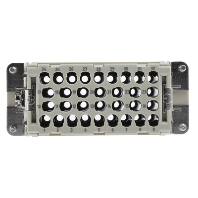 HARTING Heavy Duty Power Connector Insert, 16A, Female, Han EE Series, 32 Contacts