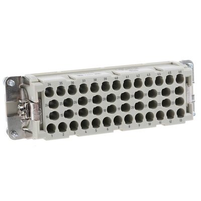 HARTING Heavy Duty Power Connector Insert, 16A, Female, Han EE Series, 46 Contacts